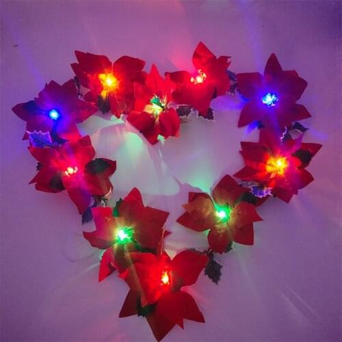 2 Meters Four Colors Light Artificial Flower Garland Festival Home Decoration Glowing Rattan For Christmas New Year