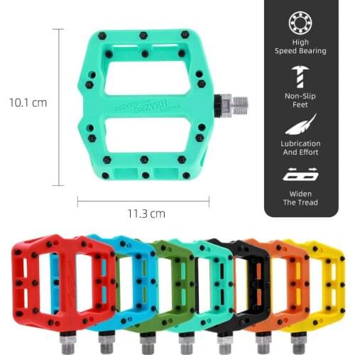 MZYRH Bicycle Pedals Ultralight Seal Bearings Nylon Molybdenum Pedals Non-slip Bike Pedal Durable Widen MTB Pedals Bicycle Part