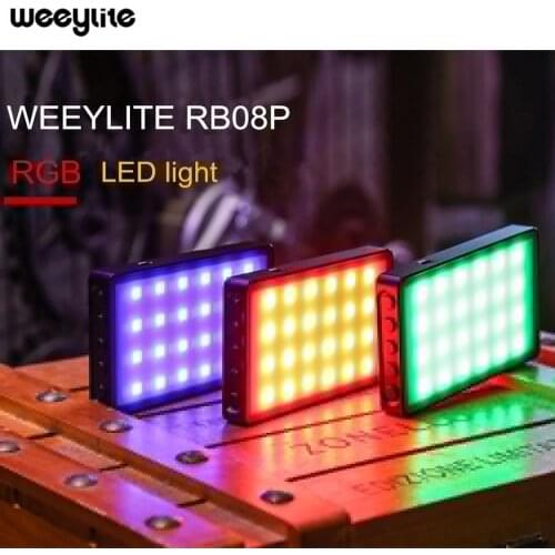 Weeylite RB08 RB08P RGB 2500K-8500K Mini Video LED Light Fill Light Built-in Battery for Phone Camera Shooting Studio