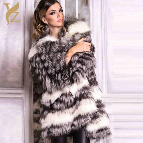 YZ.FURTURE Real Fox Fur Coat Winter Fur Jacket Outerwear Natural Fox Fur Coat for Women Thicken Warm Women Fur Coats Real Jacket