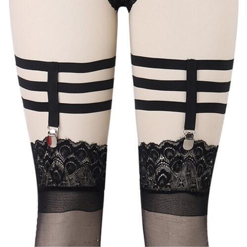 Goth Fetish Bondage Harness Wedding Garters Pole Dance Sexy Lingerie Body Harness Rave Stocking Belt Garter Belt Metal Clips