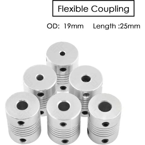 1pcs 5x8mm CNC Motor Jaw Shaft Coupler 5mm To 8mm Flexible Coupling OD 19x25mm wholesale Dropshipping 3/4/5/6/6.35/7/8/10mm