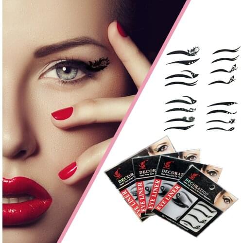 40 Pairs Reusable Eyeliner Stickers Varied Smoky Eye Shadow Stickers Water Transfer Eye Sticker Adhesive Eye Line Strip Sticker