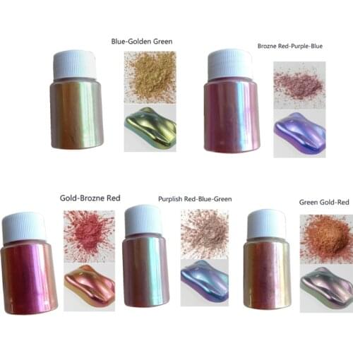 5 Colors Chameleon- Pigment Pearlescent Epoxy Resin Glitter Magic Discolored Powder Resin Colorant Jewelry Making Tools