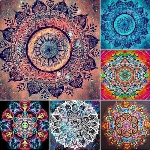 5D DIY Diamond Painting Flower Mandala Cross Stitch Full Drill Square Embroidery Mosaic Art Picture With Rhinestones Home Decor