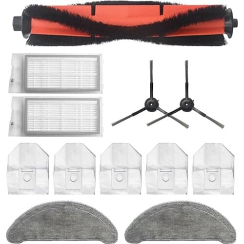 Promotion!12Pcs For Roidmi EVE Plus Robot Vacuum Cleaner Main Brush HEPA Filter Side Brush Dust Bag Mop Cloth Replacement Parts