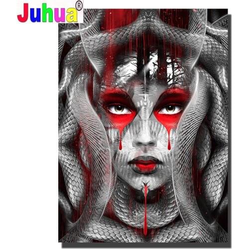 Snake girl diamond painting,full,square,round diamond embroidery mosaic diamond diy handwork puzzle diamant Gothic Woman