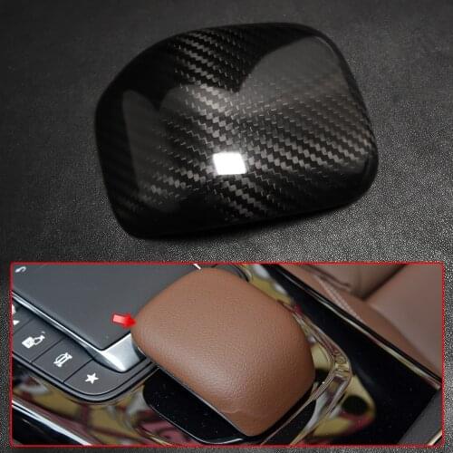 Carbon Fiber Car Center Console Gear Armrest Mouse Cover Trim For Mercedes Benz A Class W177 V177 A180 A35 CLA Class C118 CLA180