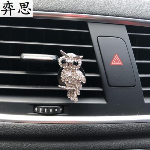 Lovely Silvery Owl Car Decorative Perfume Seat Car Air Freshener Cartoon Car Styling Accessories Air Conditioner Perfume