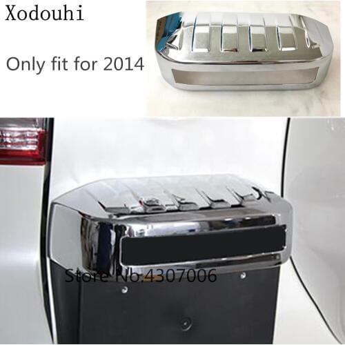 Car ABS chrome rear back license tag plate towing trim frame part 1pcs For Toyota FJ150/Prado 2010 2011 2012 2013 2014 2015 2016