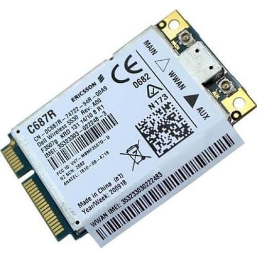 Wireless Adapter Card for Unlocked Ericsson F3507g Wireless 3G WWAN Module For Dell 5530 DW5530 Mini PCI-E Card 3G/HSDPA WCDMA