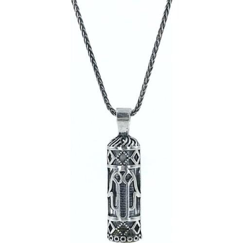 Cevşen Prayerful Fatma Master Hand and Kıtmir Silver Necklace