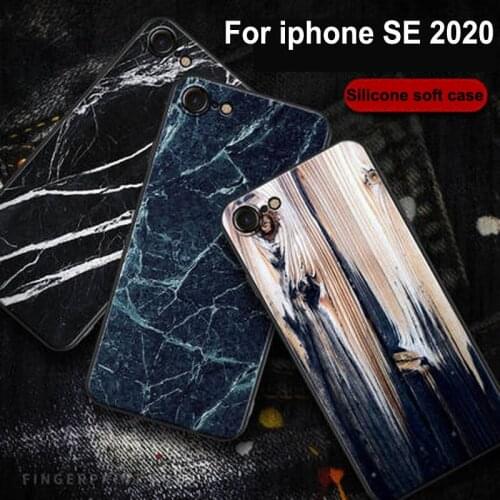 For iPhone SE 2020 Case iphoneSE wood stone pattern soft silicone TPU phone Case For iphone SE 2 cases For iphoneSE S E 2020