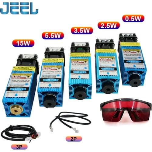 2.5W/3.5W.5.5W 450nm 33mm Focusing Blue Laser Module Laser Engraving And Cutting TTL/PWM Control Laser Tube Diode+Glasses