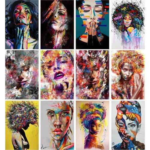 Graffiti Art Abstract Girl Canvas Paintings Prints Wall Art Posters and Prints Modern Pop Art Pictures for Living Room Decor