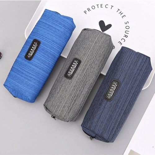 Canvas Pencil Case Simple Design Pen Bags For Students New Stationery Storage Bags High Quality School Office Organizer Supply