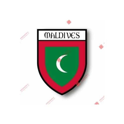 Personality Stickers Decal Souvenir Vinyl Car Shield City Flag World Crest Maldives Car Decal Decoration Laptop