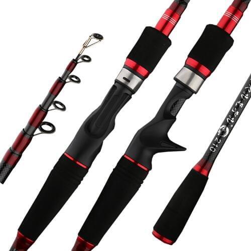 Carbon Casting Spinning Rod Portable Ultralight Telescopic Fishing Rod Spinning Fishing Pole 1.8m 2.1m 2.4m 2.7m 3.0m 3.3m 3.6m