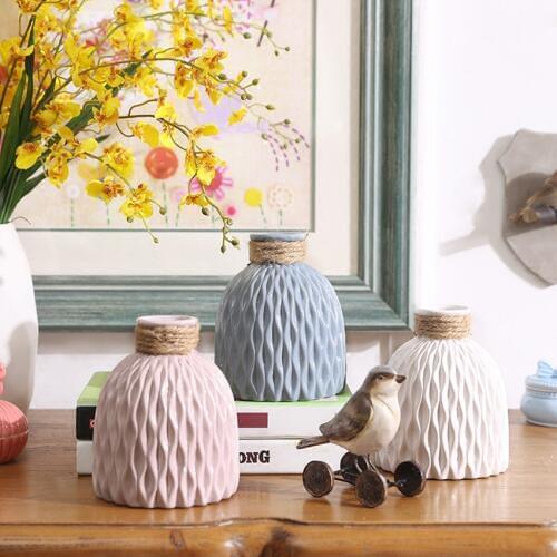 European style Modern minimalist Flower Vase Ceramic Delicate Home Office Desktop Table Decoration Wedding