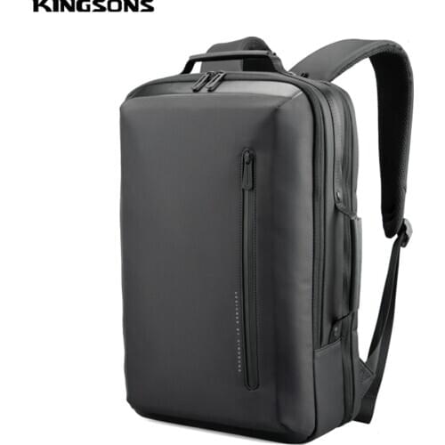 Kingsons 2020 New Men Backpack Business Travel Bag w/ USB Charging 15.6 inch laptop Backpack Fashion School Bag for Teenage Boys