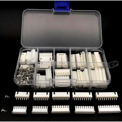 260pcs XH2.54 6p 7p 8p 9p 10pin 2.54mm Pitch Terminal Kit / Housing / Pin Header JST Connector Wire Connectors Adaptor Kits TJC3