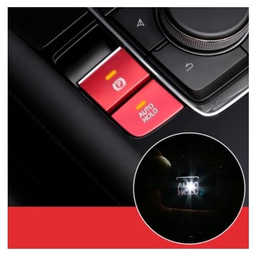Red/blue/silver handbrake parking brake AUTO HOLD & Multimedia button cover frame trim sticker For Mazda 3 Axela 2020+ LHD
