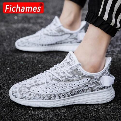 Trend Men Casual Shoes Sneakers Air Mesh Breathable Men Shoes Light Non-Slip Outdoor Walking Sneakers Lace Up Men Casual Trainer