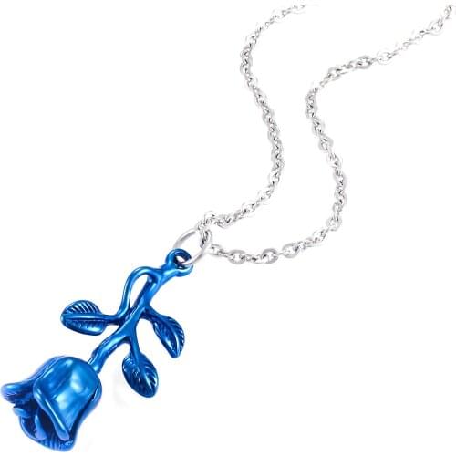 Hot Sale Rose Flower Pendant Fashion Lady Stainless Steel Jewelry Without Chain