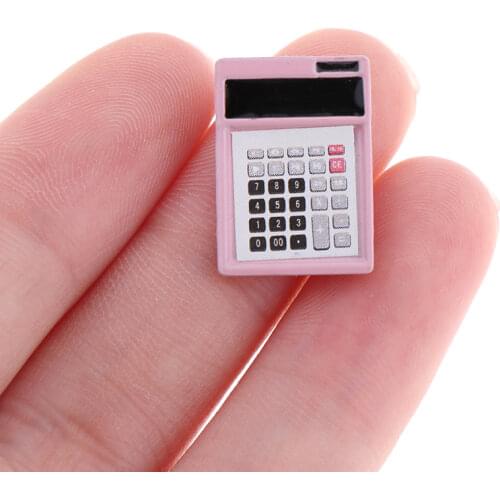 2pcs 1:12 Dollhouse Miniature Mini Cute Calculator Model Doll Accessories Toy For Collectible Gift