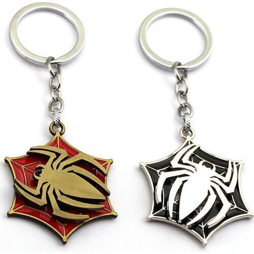 Fashion New Spider Rotatable Keychains Spider Pendants Jewelry Two Colors Holder Metal Accessory