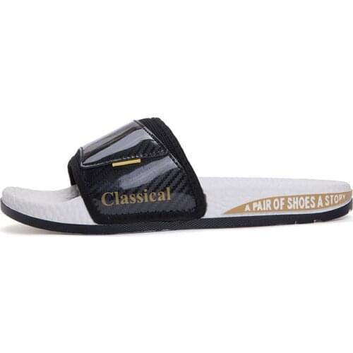 Tide Brand Slippers Men Non-slip Breathable Summer Wear-Resistant Funny Shoes Fashion Outer Wear Beach Shoes Outdoor Flip Flops