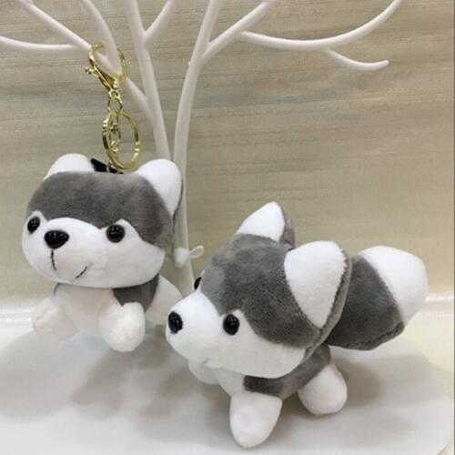 Mini dog Stuffed Plush Toys 13cm Small dog Stuffed Toys gray pelucia Pendant Kids Birthday Gift Party Decor dollsDMR0002