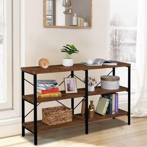 US 3-Tier Console Sofa Table Side Table End Table Console Table Industrial Foyer Table for Living Room Entry Way Hallway