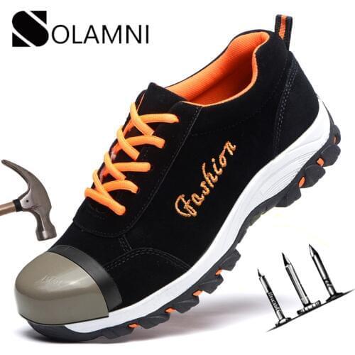 Indestructible Mens Work Shoes Safety Boots Steel Toe Puncture-Proof Construction Shoes Men Leather Casual Shoes Hiking Sneakers