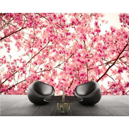Beibehang Custom wallpaper Cherry blossom romantic modern TV background walls home decoration 3d wallpaper papel de parede