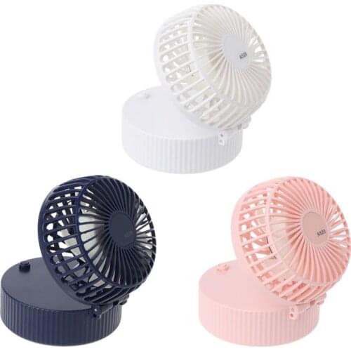 LX9B Mini Portable Folding Handheld Necklace Fan USB Charging Cooling Electric Mirror Fan for Home Office Desktop Outdoor