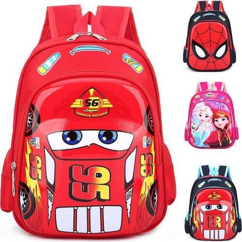 Disney McQueen Cars Kids Cartoon bag for School children kindergarten backpack boys girls Travel storage book bag Elsa backpack
