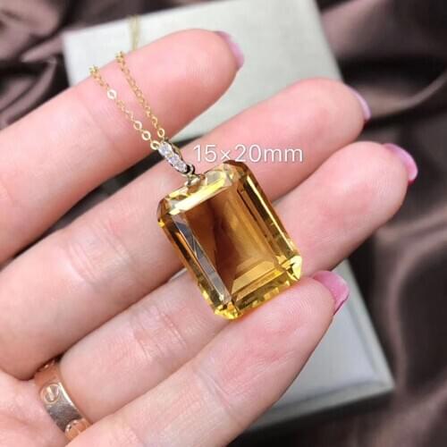 Shilovem 18k yellow gold citrine pendants earrings fine Jewelry women party new classic plant gift new mymtz10200709