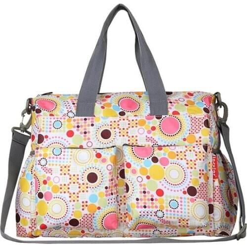 50pcs Insular Cartoon Maternity Diaper Handbag Large Capacity Mummy Nursing Shoulder Bag flower style baby stroller bag