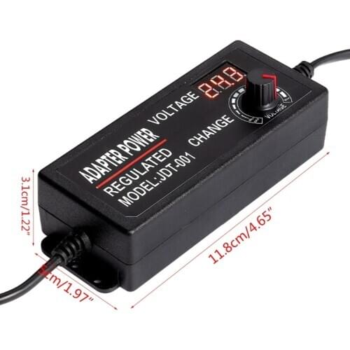 Universal 9-24V 3A Adjustable AC/DC Power Supply Regulator Adapter with Display X3UB