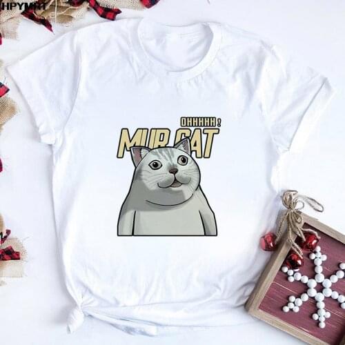Women T-shirt Kawaii Graphic Korean Style Cartoon Fashion Summer T shirt Female Clothes Cute Cat Printing Short Sleeve Tops Tees