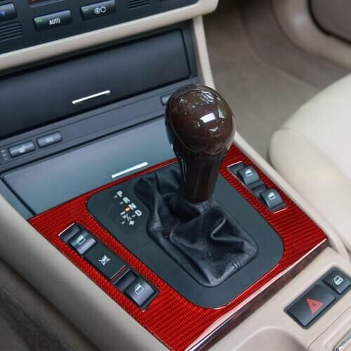 1pcs Red Real Carbon Fiber Sticker Center Control Panel Cover Trim fit for BMW 3 Series E46 1998-2005 LHD Vehicles Accessories