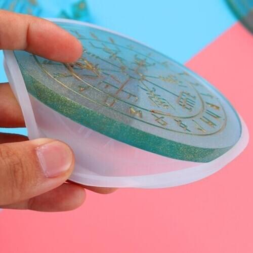 2Pcs/Set Runes Symbol Crystal Epoxy Resin Mold for Table Gaming Viking Treasure Circle Divination Board Silicone Mould