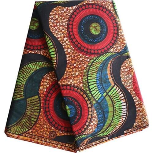 2019 Excellent African Top Quality Veritable Guaranteed Real Wax Colorful Pattern Print 100% Cotton Sewing Fabric 6 Yards