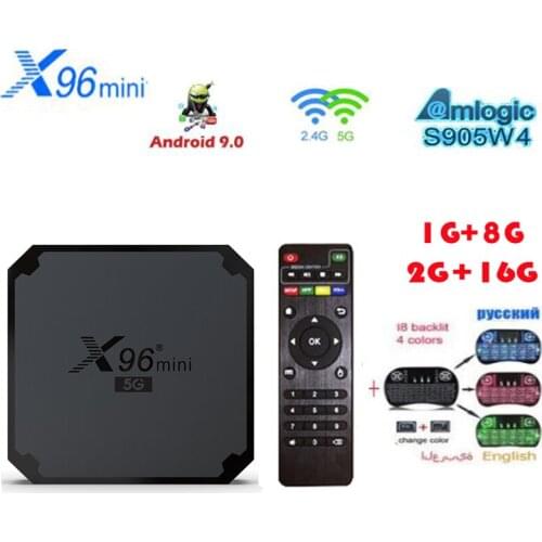 5PCS X96 Mini 5G TV Box Android 9.0 Amlogic S905W4 Dual Wifi H.265 4K optional air mouse than X96 Mini Plus X96Q H96 MINI V8