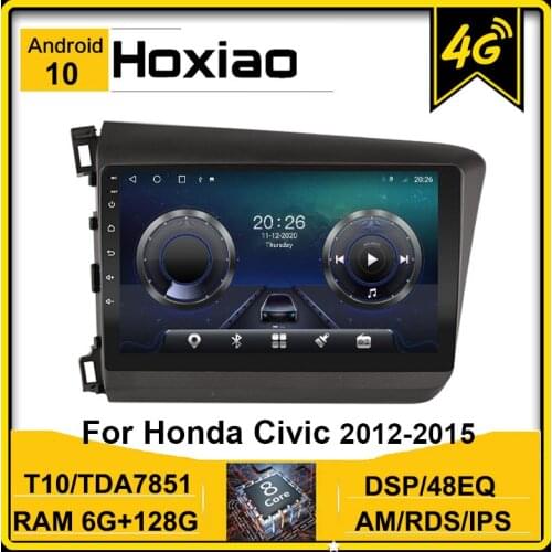 4G DSP RDS 2 Din Android 10.0 Car Radio Multimidia Video Player Navigation GPS For HONDA CIVIC 2012-2015 2013 2014 AM Head Unit