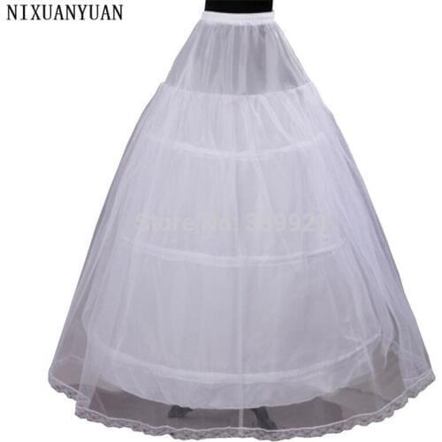 Free shipping High Quality White 3 Hoops Petticoat Crinoline Slip Underskirt For Wedding Dress Bridal Gown In Stock 2020
