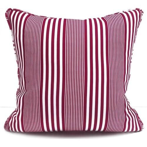 Bordeaux Striper Handmade Linen Fabric Cushion Cover Pillowcase 2PCS Set / 45CM X 45CM