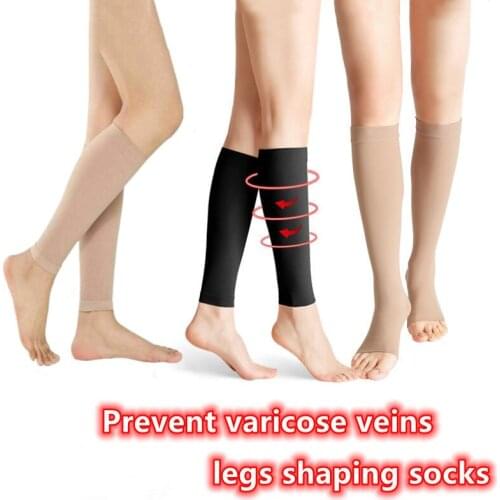 1Pair Prevent Calf Varicose Veins Compression Knee-High Stockings Medical Grade Pressure Treat Varicose Leg Shaping Socks Women