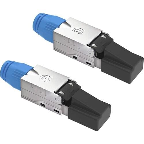 Cat8 RJ45 Connector Tool-Free for Installation Cable Cat8 Cat7A Cat7 Cat6A Network Plug Field Ready Shielded 40 Gbps